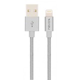 Nevox USB Adapterkabel, USB-A Stecker > Lightning Stecker silber/grau, 1 Meter, gesleevt