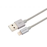 Nevox USB Adapterkabel, USB-A Stecker > Lightning Stecker silber/grau, 1 Meter, gesleevt