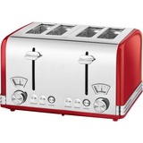 ProfiCook Toaster Vintage PC-TA 1194 rot/chrom, 1.630 Watt, für 4 Scheiben Toast