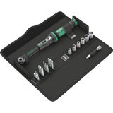 Wera Drehmoment-Schlüssel mit Umschaltknarre Click-Torque A6 Set 1, Drehmomentschlüssel schwarz/grün, Abtrieb 1/4" Sechskant