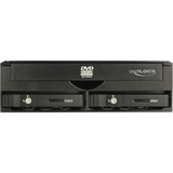 DeLOCK 5.25" Wechselrahmen für 1 x 5.25" Slim Laufwerk + 2 x 2.5" SATA HDD / SSD, Einbaurahmen schwarz