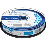 MediaRange BD-R 50 GB, Blu-ray-Rohlinge 6fach, 10 Stück, bedruckbar, Retail