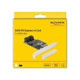 DeLOCK 5 Port SATA PCI Express x4 Karte - Low Profile Formfaktor, Adapter 
