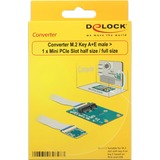DeLOCK Konverter M.2 Key A+E Stecker > Mini PCIe Slot half size/full size mit flexiblem Kabel