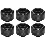 Thermaltake Pacific C-PRO G1/4 PETG Tube 16mm OD Compression – Black, Verbindung schwarz, 6 Stück