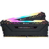 Corsair DIMM 16 GB DDR4-2666 (2x 8 GB) Dual-Kit, Arbeitsspeicher schwarz, CMW16GX4M2A2666C16, Vengeance RGB PRO, INTEL XMP