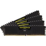 Corsair DIMM 32 GB DDR4-2666 (4x 8 GB) Quad-Kit, Arbeitsspeicher schwarz, CMK32GX4M4A2666C16, Vengeance LPX, INTEL XMP