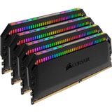 Corsair DIMM 32 GB DDR4-3600 (4x 8 GB) Quad-Kit, Arbeitsspeicher schwarz, CMT32GX4M4C3600C18, Dominator Platinum RGB, INTEL XMP