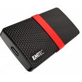 Emtec X200 Portable SSD 128 GB, Externe SSD schwarz/rot, USB-C 3.2 Gen 1 (5 Gbit/s)