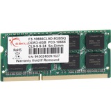 G.Skill SO-DIMM 4 GB DDR3-1333 (1x 4 GB) , für MacBook Pro/iMac , Arbeitsspeicher F3-10666CL9S-4GBSQ, SQ, Retail