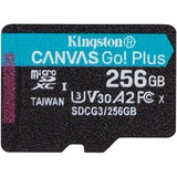 Kingston Canvas Go! Plus 256 GB microSDXC, Speicherkarte schwarz, UHS-I U3, Class 10, V30, A2