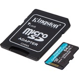 Kingston Canvas Go! Plus 64 GB microSDXC, Speicherkarte schwarz, UHS-I U3, Class 10, V30, A2