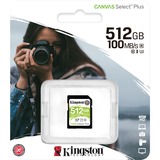 Kingston Canvas Select Plus 512 GB SDXC, Speicherkarte schwarz, UHS-I U3, Class 10, V30