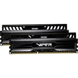 Patriot DIMM 8 GB DDR3-1600 (2x 4 GB) Dual-Kit, Arbeitsspeicher schwarz, PV38G160C9K, Viper 3 - Black Mamba Edition, INTEL XMP