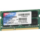 Patriot SO-DIMM 4 GB DDR3-1333, Arbeitsspeicher PSD34G13332S, Signature Line