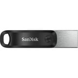 SanDisk iXpand Go 256 GB, USB-Stick schwarz/silber, USB-A 3.2 Gen 1, Apple Lightning Connector