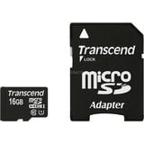 Transcend microSDHC Card UHS-I 16 GB, Speicherkarte schwarz, UHS-I U1, Class 10
