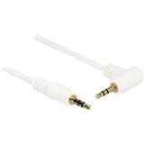 DeLOCK Audiokabel Klinke 3,5mm Stecker > 3,5mm Stecker weiß, 2 Meter, abgewinkelt