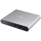 ATEN 2-Port USB-C Gen 1 Dock Switch, Dockingstation silber, USB-A 3.2, HDMI, USB-C PD