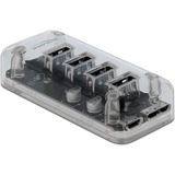 DeLOCK Externer USB 3.0 Hub mit 4 Ports, USB-Hub transparent