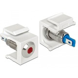 DeLOCK Keystone LED rot 6 V flach, Keystone-Modul weiß, für Keystone Halterungen mit 19,2x14,9 mm