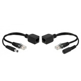 DeLOCK Passives PoE Adapter Set RJ-45 > DC 5,5 x 2,5mm schwarz, 21cm