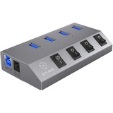 ICY BOX IB-HUB 1405, USB-Hub silber