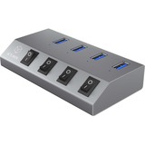 ICY BOX IB-HUB 1405, USB-Hub silber