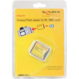 DeLOCK Compact Flash Adapter für SD / MMC, Kartenleser schwarz/gelb