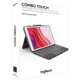 Logitech Combo Touch, Tastatur grau, DE-Layout, Scherenmechanik, für iPad 9./8. /7. Generation