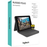 Logitech RUGGED FOLIO, Tastatur schwarz, DE-Layout, für iPad 7., 8. und 9. Generation