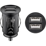 goobay Dual-USB Auto Ladegerät mit zwei USB-Ports schwarz, max. 24W/2,4,8A 12/24V