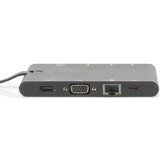 Digitus Universal Travel Docking Station, Dockingstation schwarz, HDMI, USB, USB-C, VGA, RJ-45, Kartenleser