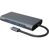 ICY BOX IB-DK4040-CPD, Dockingstation grau, USB-C, HDMI, VGA, SD