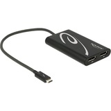 DeLOCK Adapter Thunderbolt 3 > 2x DisplayPort schwarz, 27cm