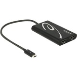 DeLOCK Adapter Thunderbolt 3 > 2x HDMI 4K schwarz, 27cm