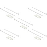 DeLOCK Befestigungssockel 20 x 20mm mit Kabelbinder L 200 x B 2,5mm weiß, 10 Paar