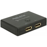 DeLOCK DisplayPort 2 - 1 Umschalter bidirektional 4K 60 Hz, DisplayPort Switch schwarz