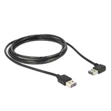 DeLOCK EASY-USB 2.0 Kabel, USB-A Stecker > USB-A Stecker 90° schwarz, 1 Meter, rechts / links abgewinkelt