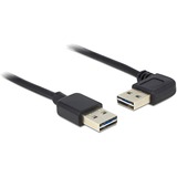 DeLOCK EASY-USB 2.0 Kabel, USB-A Stecker > USB-A Stecker 90° schwarz, 5 Meter, rechts / links abgewinkelt