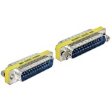 DeLOCK Gender-Changer Sub-D 25Pin Stecker > Stecker , Adapter gelb
