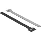 DeLOCK Klett-Kabelbinder 200mm x 12mm schwarz, 10 Stück