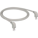 DeLOCK Patchkabel RJ45 Cat.6a S/FTP grau, 1 Meter, gewinkelte Stecker 2x unten