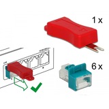 DeLOCK RJ45 Secure Clip mit Stecker, Halterung türkis, 6 Stück