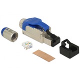 DeLOCK RJ-45 Stecker feldkonfektionierbar Cat.8.1 blau, Metallgehäuse