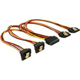 DeLOCK SATA 15Pin > 2x gewinkelt (unten) + 2x gerade, Kabel 30cm