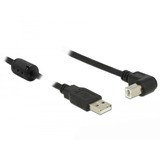 DeLOCK USB 2.0 Kabel, USB-A Stecker > USB-B Stecker 90° schwarz, 0,5 Meter, nach oben / unten abgewinkelt