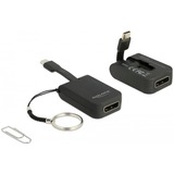 DeLOCK USB Adapter, USB-C Stecker > DisplayPort 4K Buchse schwarz, Schlüsselanhänger, Stecker einklappbar