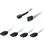 HighPoint Adapterkabel 1x mSAS SFF-8643 > 4x SATA schwarz, 1 Meter, mit Sideband