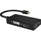 ICY BOX Adapter IB-AC1032 MiniDisplayPort > HDMI / DVI-D / VGA schwarz, 8,7 cm